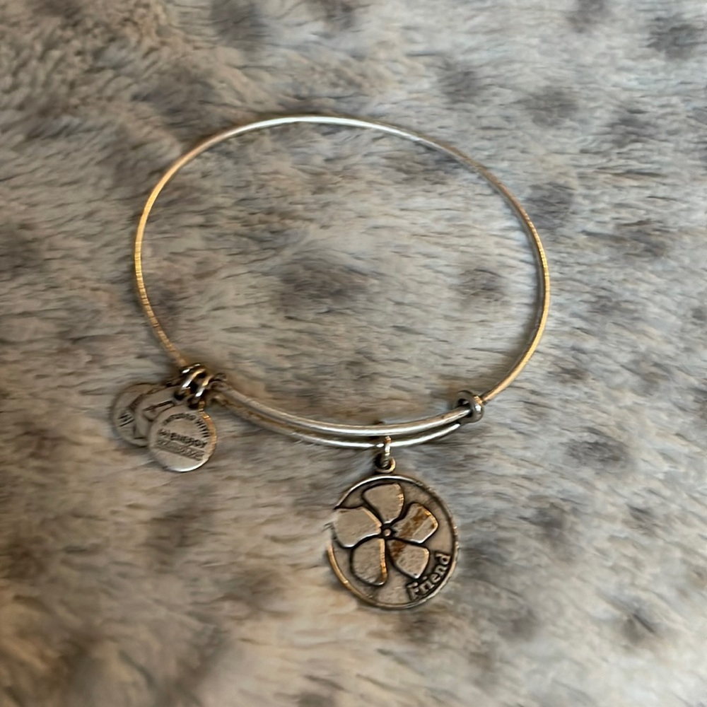 Alex and Ani silver tone "friend" bracelet